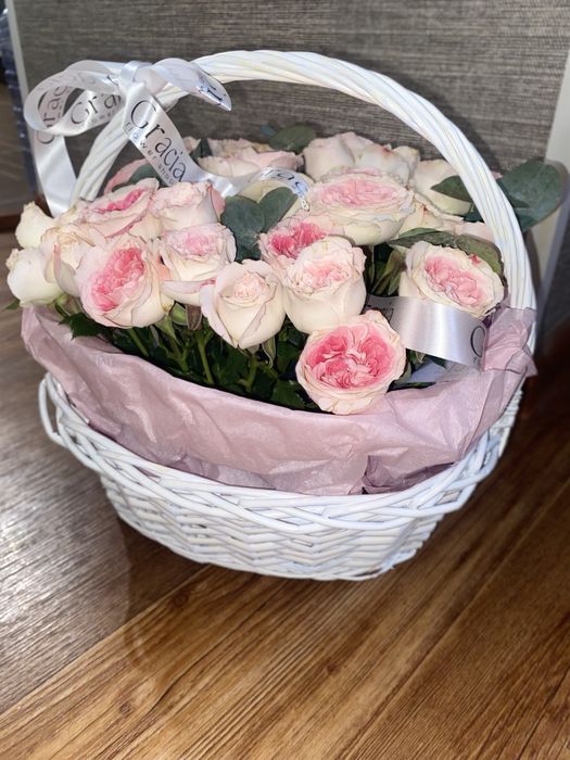 Корзина розы цветы