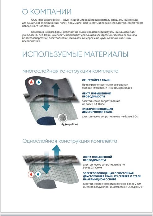 Костюм для защиты от поражения электрическим током наведенного напряже