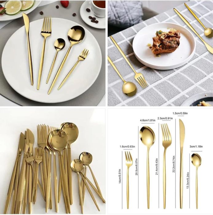 ‼️ПРОМО Комплект за хранене – 30 части в златисто