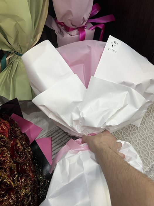 Бу букеты получили