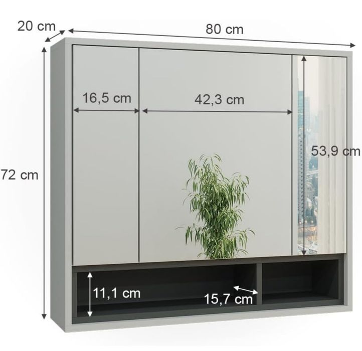 Шкаф за надмивка с огледало Vicco 5594