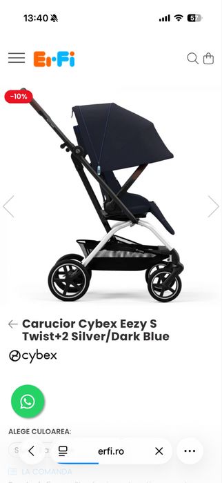 Carucior Cybex Eezy S Twist+2 Silver/Dark Blue