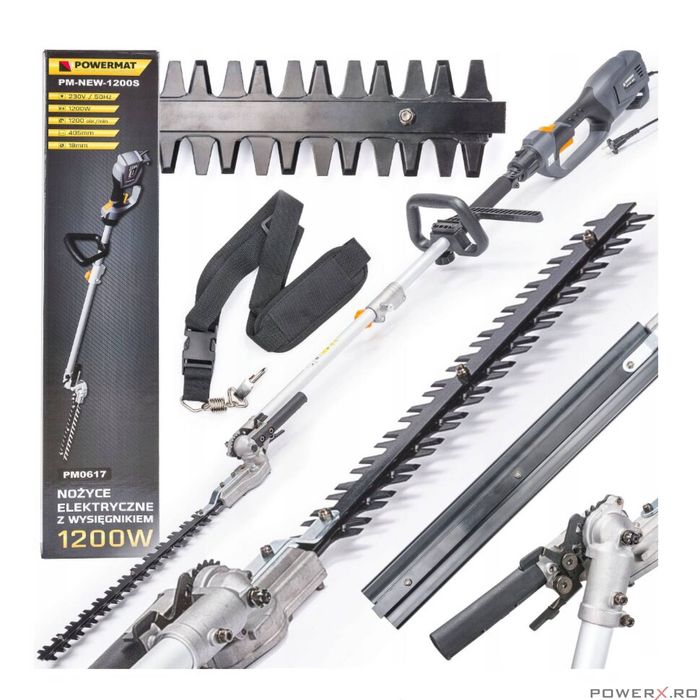 Foarfeca, trimmer cu brat pentru gard Viu, 40 cm 1200 W, Powermat