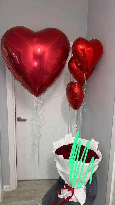 Шар красные сердечко