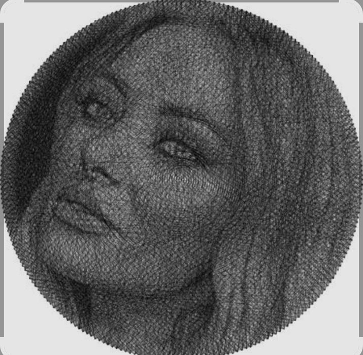 Portrete din ață și cuie  ,handmade