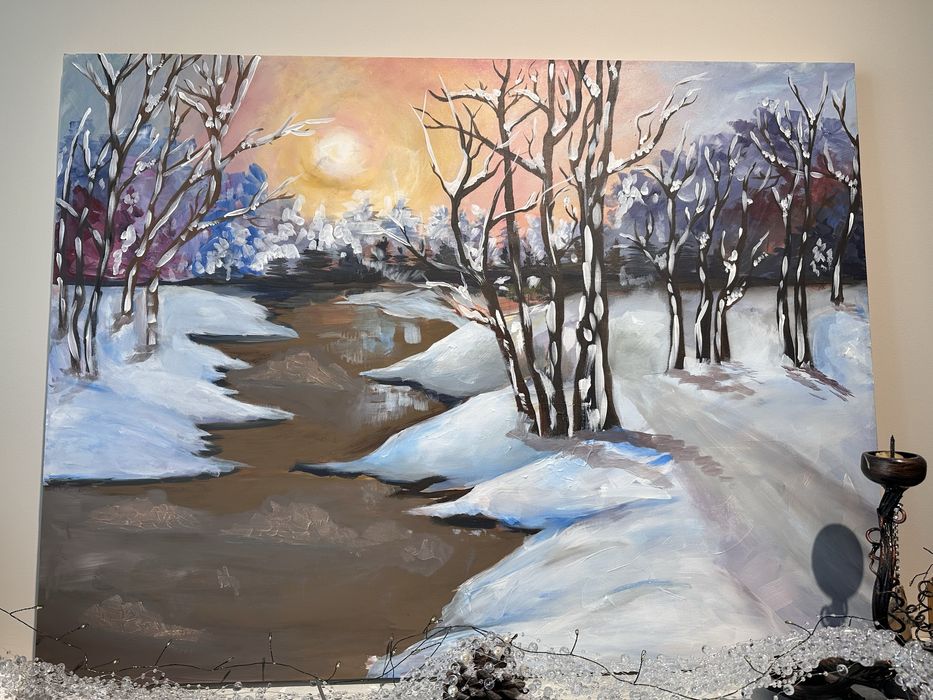 Картина зимний лес