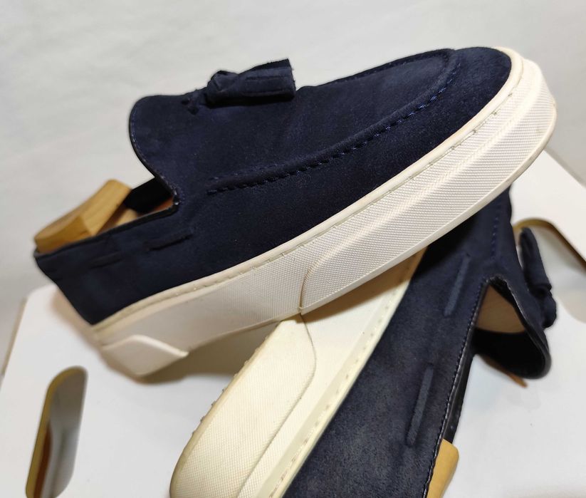 Pantofi sport casual 42.5 43 mocasini slip on Finest Italy piele natur