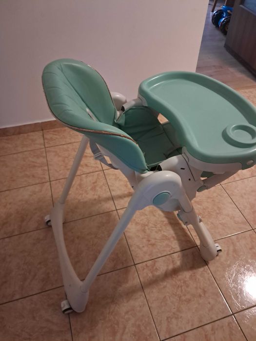 Scaun masa pliabil bebe, 3luni-8ani, verde, Primii Pasi