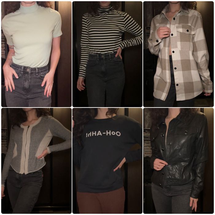 Пакет вещей (платья, кофты, пальто, куртки, рубашки)