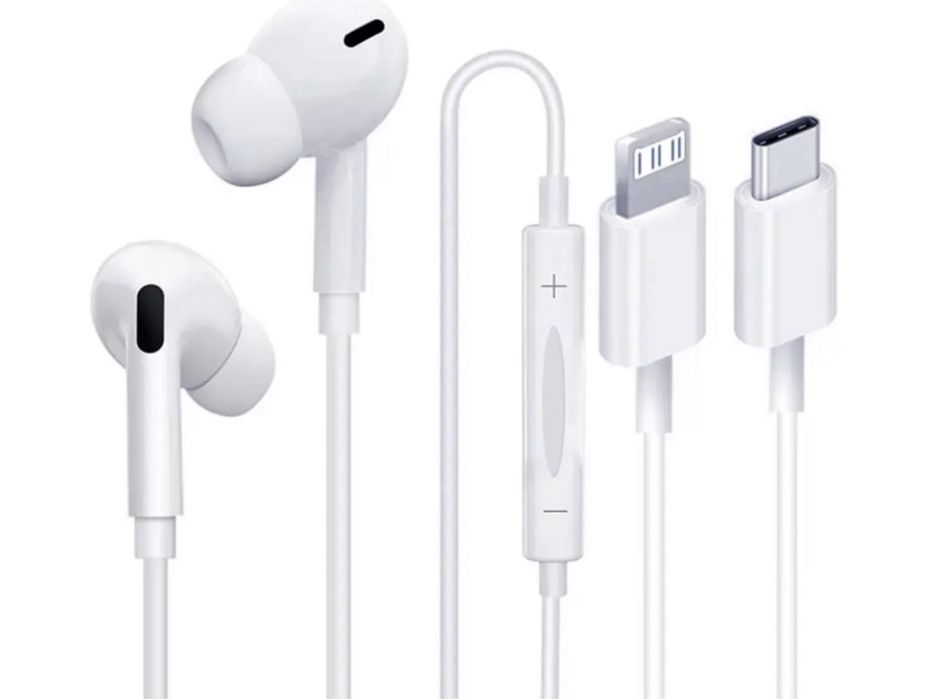 Casti Husa Folie Noi Sigilate Albe in Cutie Compatibile Iphone