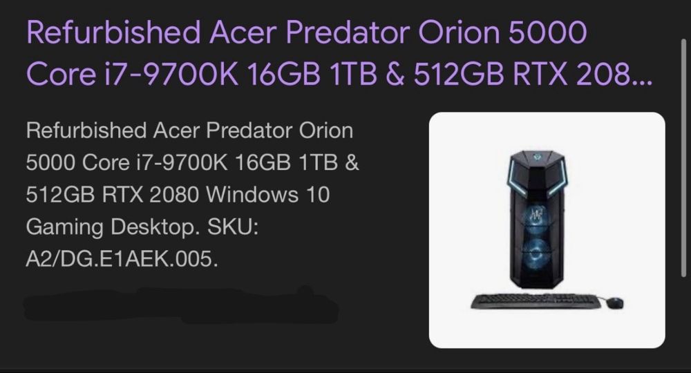 Acer Predator Orion 5000 PC GAMING