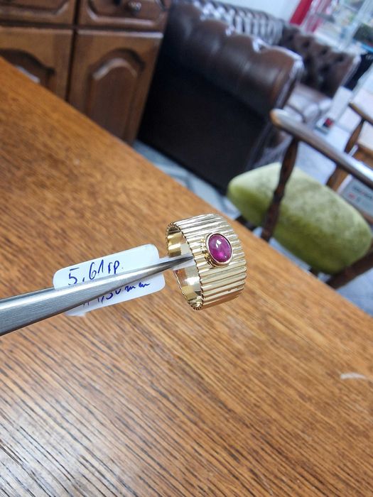 ‼️Златен Пръстен с Натурален РУБИН‼️- Заложна къща Галерия 65