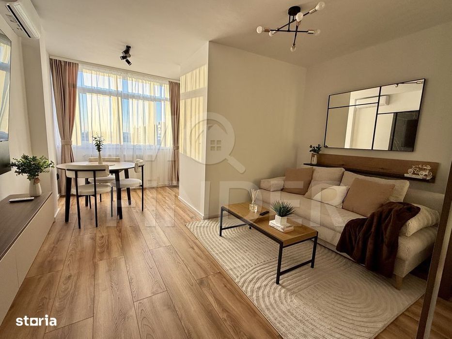 Garsonieră renovată, mobilată nou, etaj 7/10 – Gheorgheni, str. Detuna