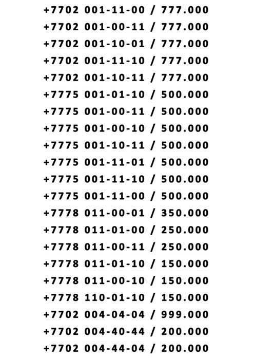Красивые  номера KCELL
