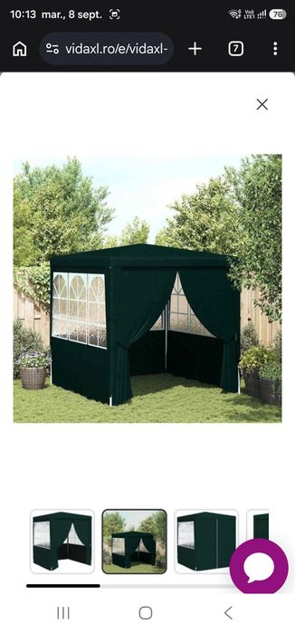Cort de petrecere profesional cu pereți verde 2,5x 2,5m 90 g/m²