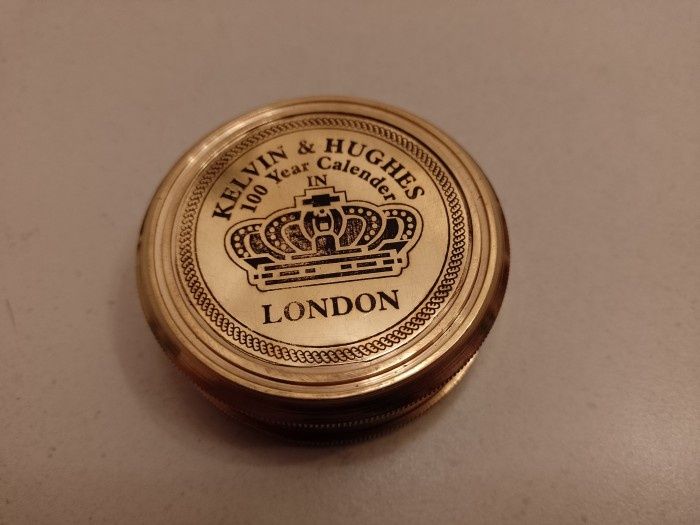 Busolă din alamă nautică cu poezie pe carcasă de supapă metalica , dia