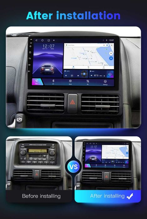 NAVIGATIE Android 14 Honda CRV 2001-2006 1/8 Gb Waze CarPlay + CAMERA