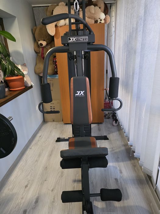 Aparat multifuncțional fitness, bancă înclinabilă cu suport și bicicleta magnetică fitness