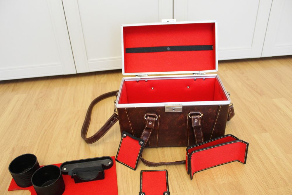 Geanta camera foto Vintage (piele&aluminiu) anii 1950-1970 Japan