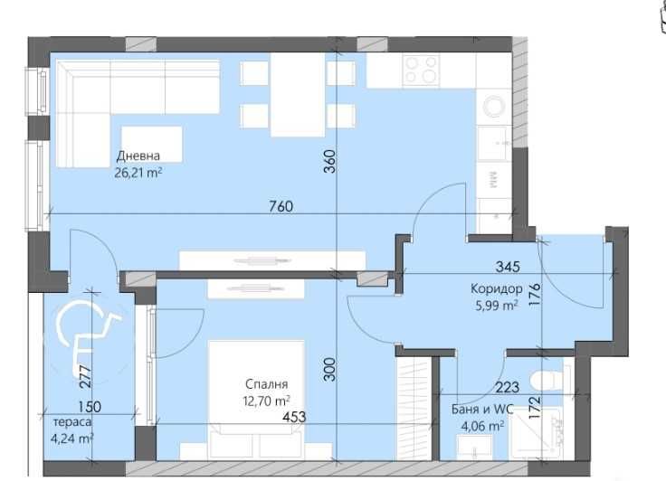 Продава се Двустаен апартамент в Пловдив, Кършияка - 76 кв.м за 1207 €/кв.м - Снимка #1