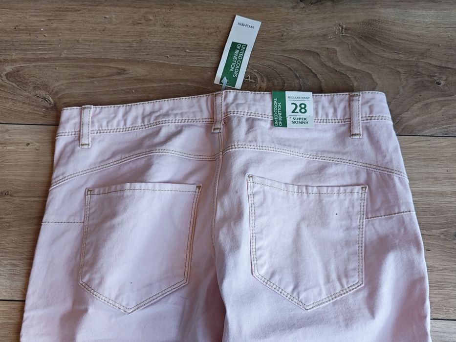 Blugi Skinny Jeans United Colours of Benneton Roz Pink 28