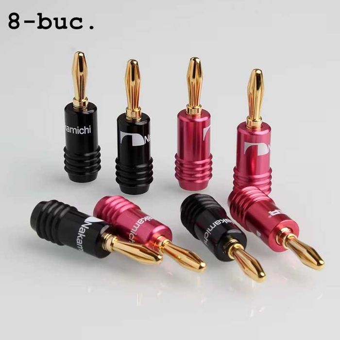 Conectori banana Nakamichi rosu+negru - 8 buc