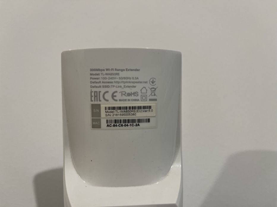 Удължител на обхват TP-link - TL-WA850RE, 300Mbps, бял