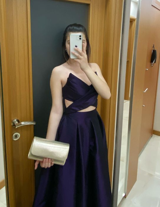 Луксозна бална рокля лилав хамелеон – XS/S, като нова