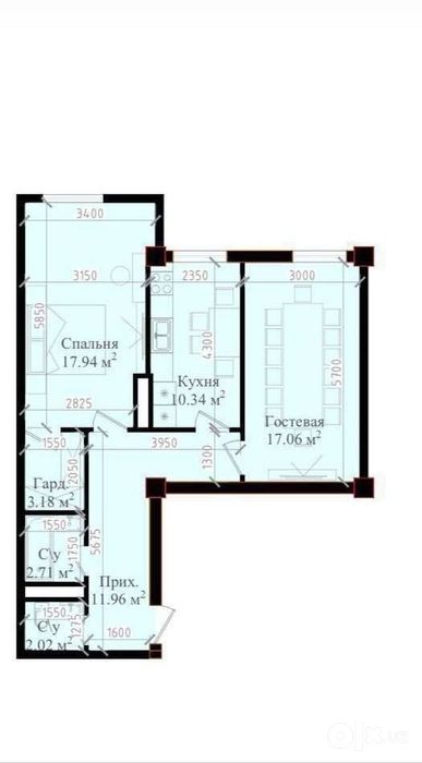 Продается 3х ком квартира, ЖК Mavera Town, ор-р: А.Каххар, 65,21м²