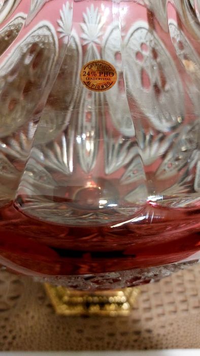 Ваза хрустальная с бронзовым литьем