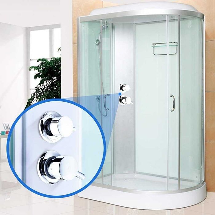 НОВ! Стенен смесител, 3 изхода, Intubation модел 10 см, месинг, хром