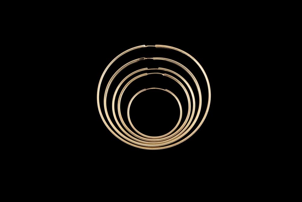 Позлатени обеци, кръгли сребърни обеци, висящи обеци, големи обеци