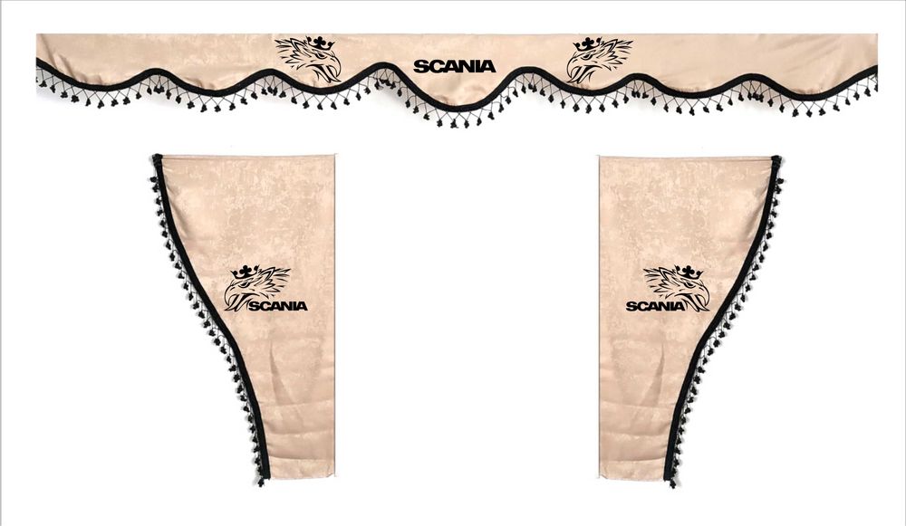 Комплект бежови пердета за камиони(две странични и едно челно)