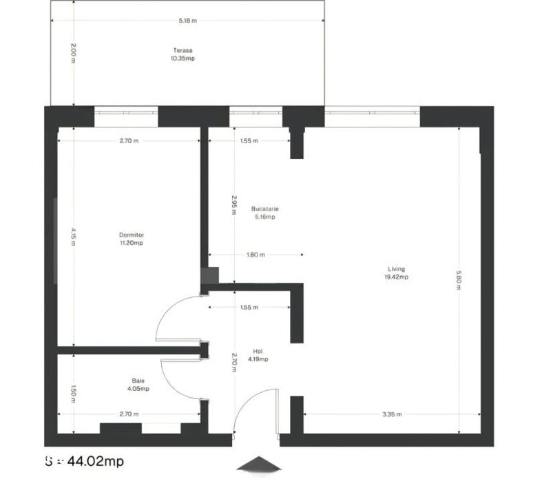Apartament 2 camere, 43 mp utili+ 10 mp gradina, zona Ghirodei — fotografia 1