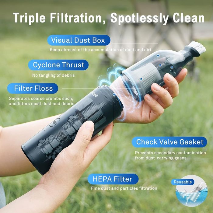 4в1 мини акумулаторна прахосмукачка + духалка за прах + въздушна помпа