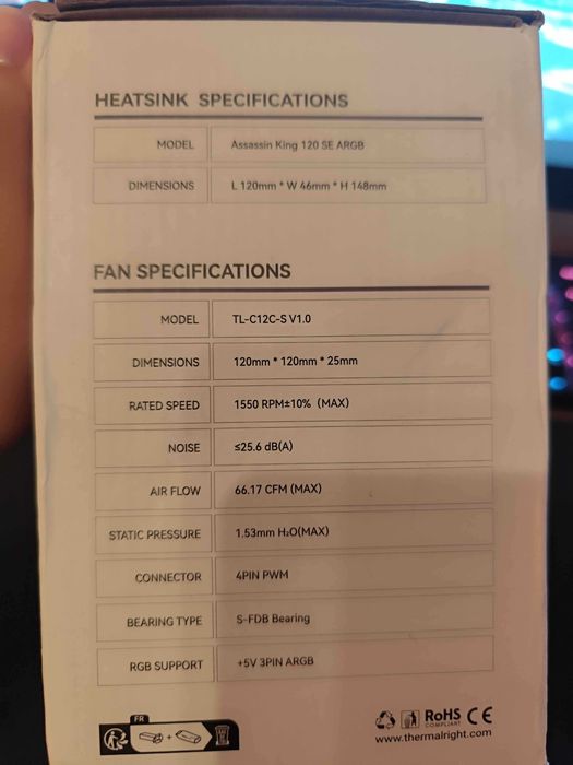 Въздушно охлаждане Thermalright Assassin King 120 SE ARGB