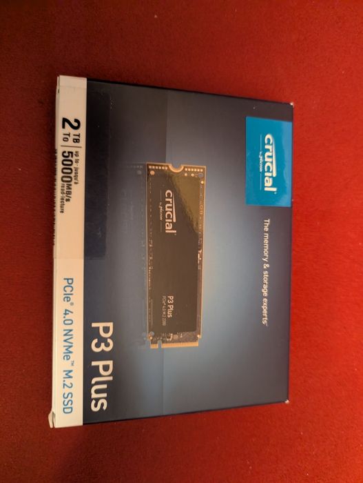 НОВ 2TB Crucial P3 Plus NVMe SSD Gen4 диск със скорости до 5000 / 4200 MB/s