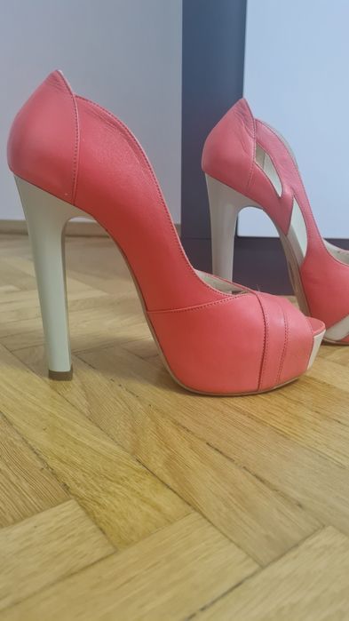 Pantofi toc 13 cm piele naturala 35