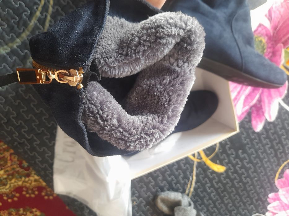 Сапоги замшевые удлиненные