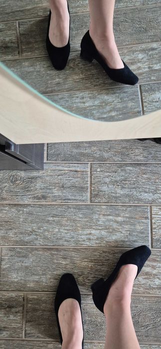 Balerini negri din piele intoarsa marimea 37