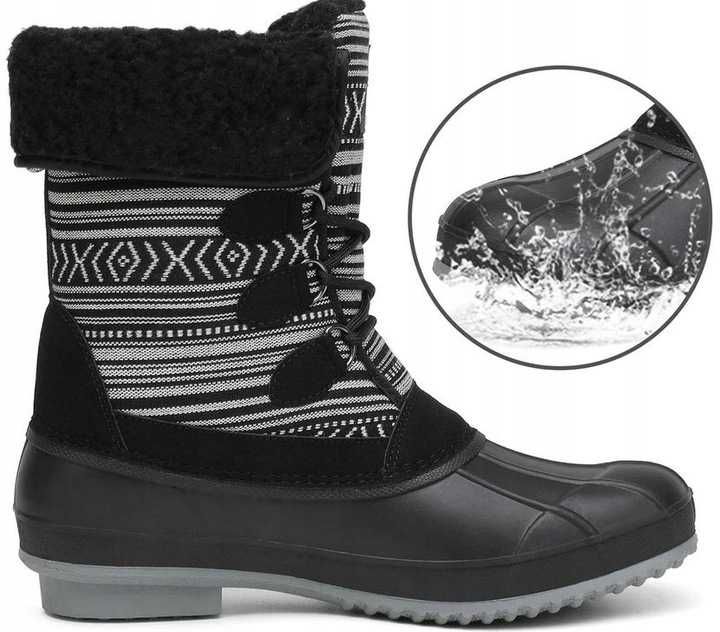 Дамски зимни ботуши за сняг. Черно-бели размери 36 и 37 * 12.78 evro