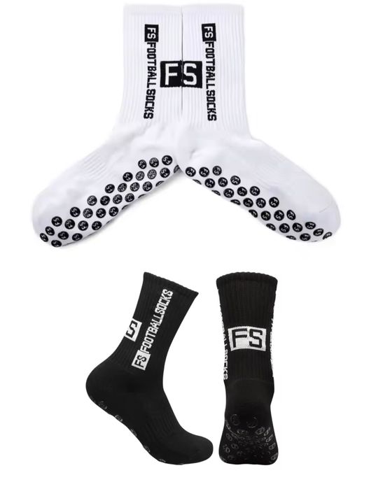 Set 2 Perechi Football Socks Alb+Negru