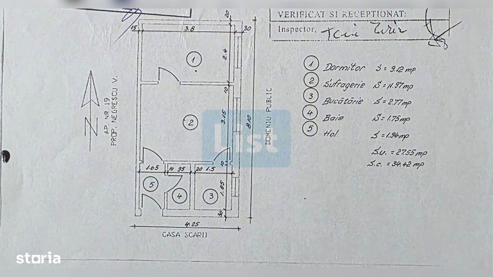 Ap. 2 camere , 35.000 €, 500 m de Licee