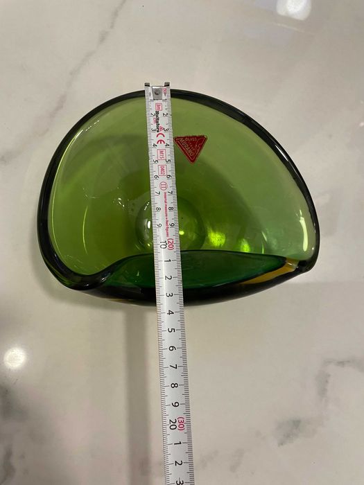 superb vas bol Murano Somersso anii 1950 verde pt depozitare bijuterii