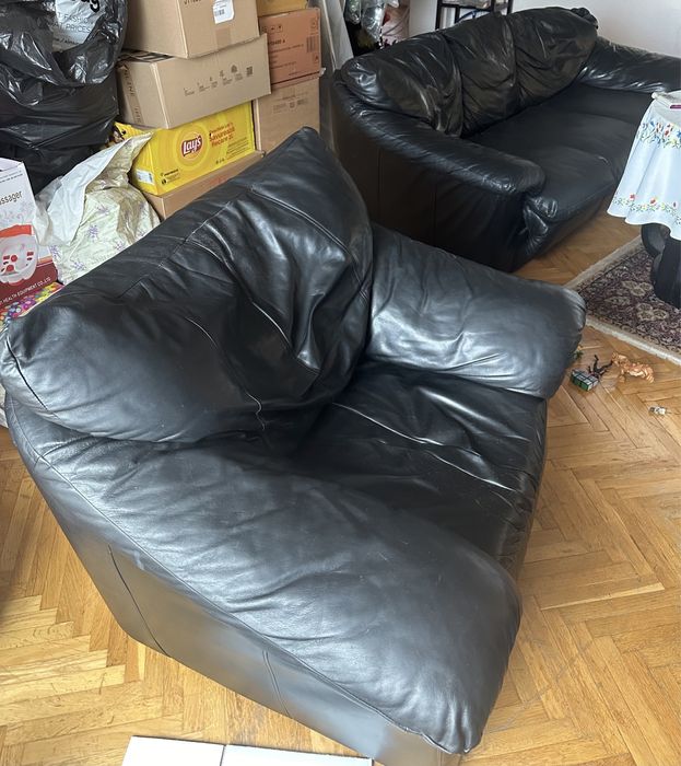 Canapea 3 persoane si 2 fotolii piele naturala Natuzzi