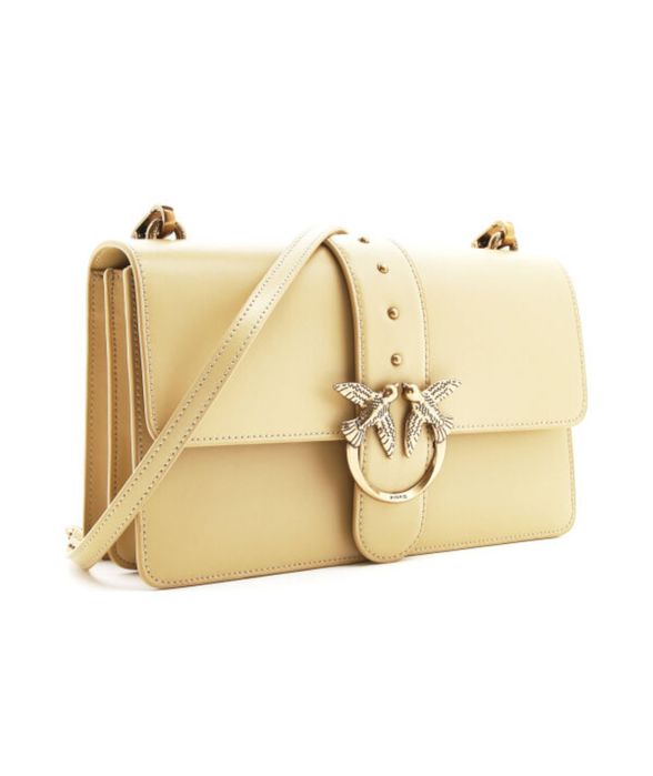 Дамска чанта Pinko Love Bag – цвят горчица, оригинал