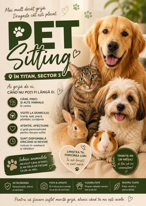 Pet Sitter zona Titan sector 3