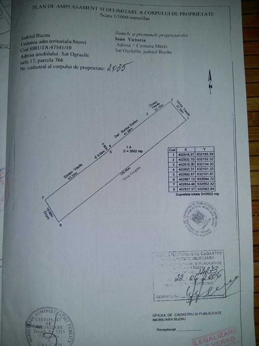 Vand teren intravilan Merei - Sat Ograzile | 5200 mp | 14 € / mp