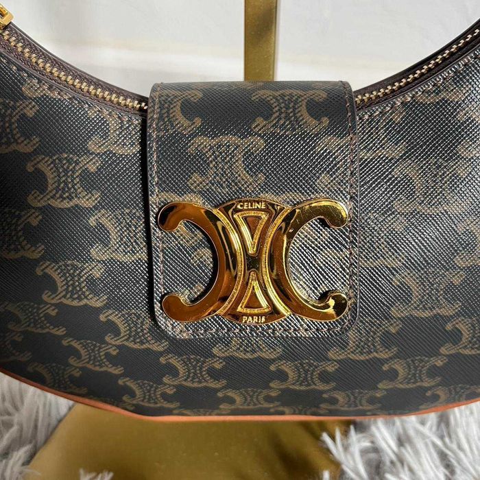 Geantă Celine Ava Triomphe Monogram, Piele Maro