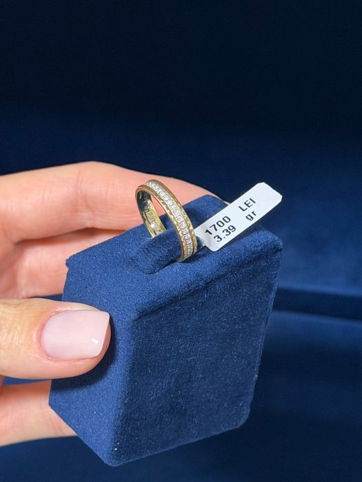 Inel aur 14K 3.39gr cu diamante